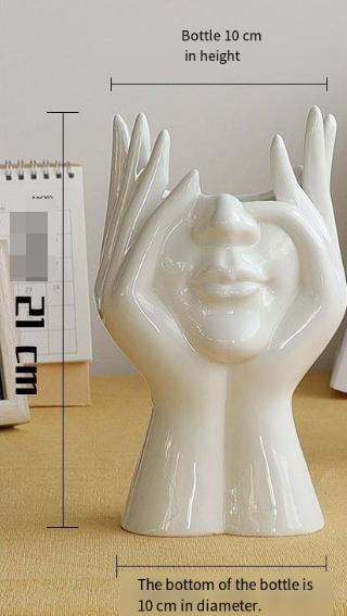 Florero de Cerámica Blanca Creativa Nórdica en Forma de Cuerpo Humano